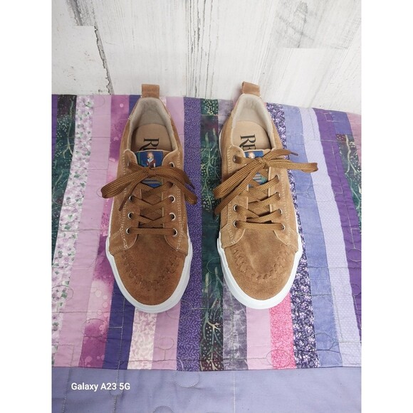 Reba by Justin Women's Oakie Lace Up Sueded Leather Shoe Tan RML053 Size 7 M - Picture 1 of 10